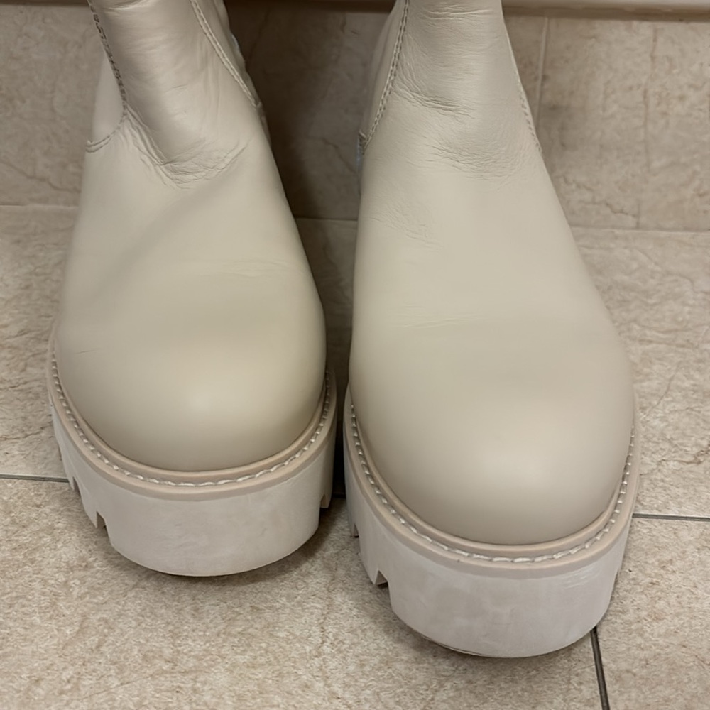 Franco Sarto Balin Cream Knee-High Lug Sole Boots - Picture 5 of 8
